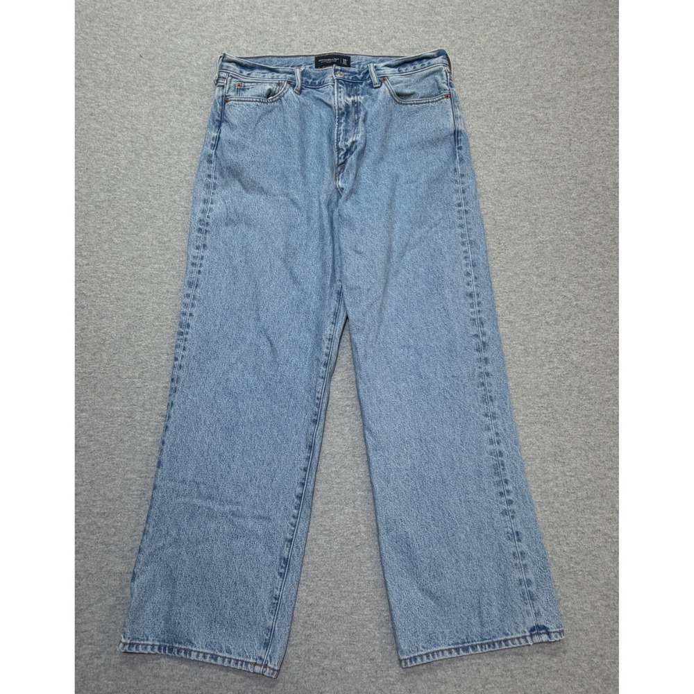 Abercrombie & Fitch Mens 34x32 Baggy Authentic Rigid Denim Light Wash Jeans Y2K